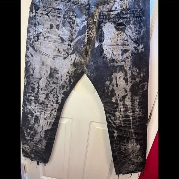 Krome New York acid washed moto destroyed jeans sz 36X32 - Picture 7 of 8